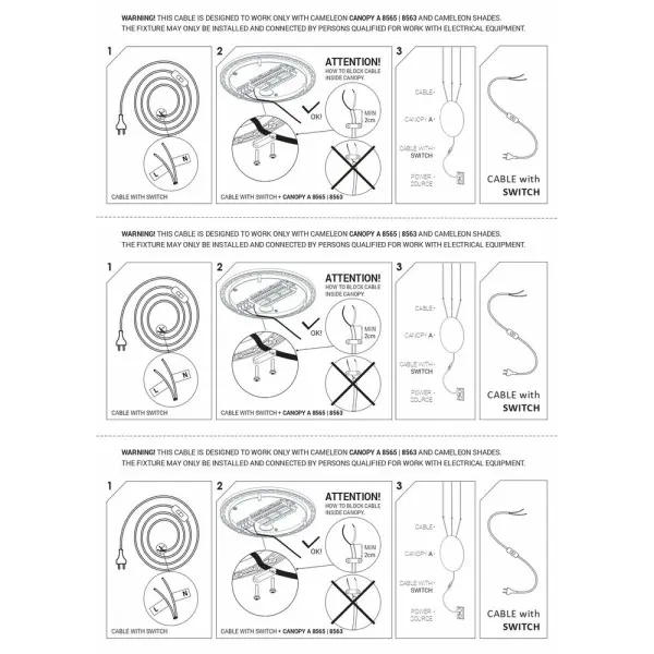 Електричний Провід Nowodvorski 8612 Cameleon Cable With Switch IP20 Wh - фото №1