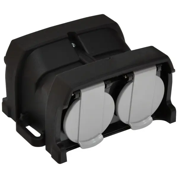 Розетка кабельная 4-местная ETI ERS-4CM 2Р+РЕ Schuko каучук IP44 черная - фото №2