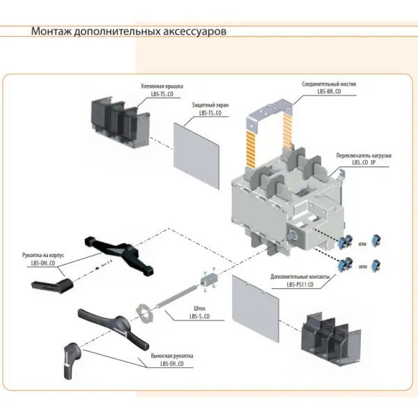 Перемикач навантаження ETI 004661552 LBS CO 3P 400 («1-0-2» 400А) - фото №2
