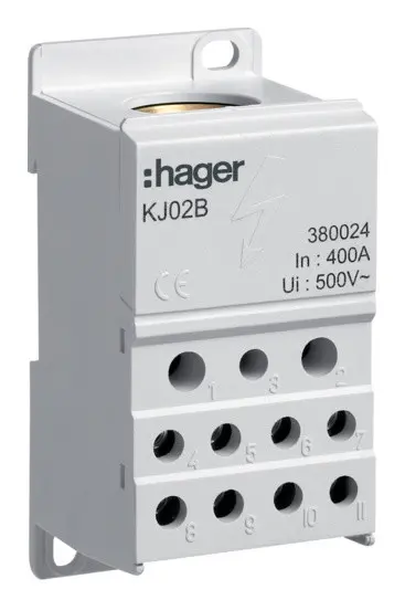 Блок разветвительный Hager 400A (вход 1х150мм2; выход 2х25х16мм2+4х10мм2)