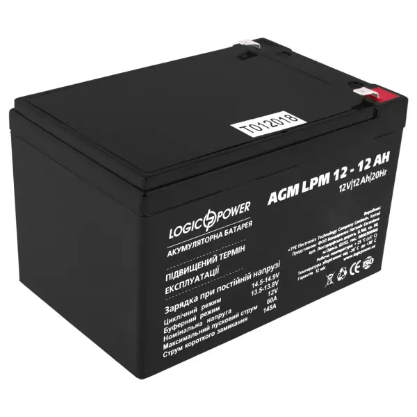 Аккумулятор LogicPower AGM LPM 12-12 AH 12В Аккумулятор LogicPower AGM LPM 12-12 AH 12В