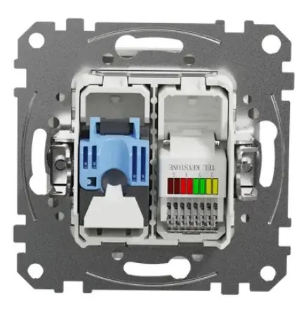 Телефонна/комп'ютерна розетка Schneider Electric Sedna Design & Elements RJ11+RJ45 кат. 6 UTP біла SDD111468 - фото №3