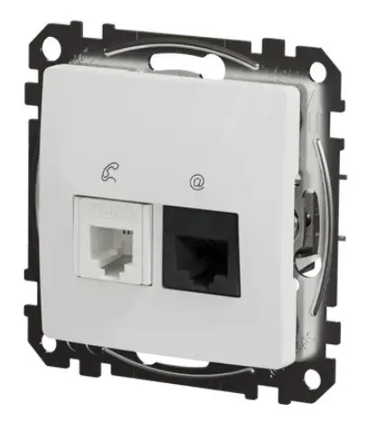 Телефонна/комп'ютерна розетка Schneider Electric Sedna Design & Elements RJ11+RJ45 кат. 6 UTP біла SDD111468 - фото №4