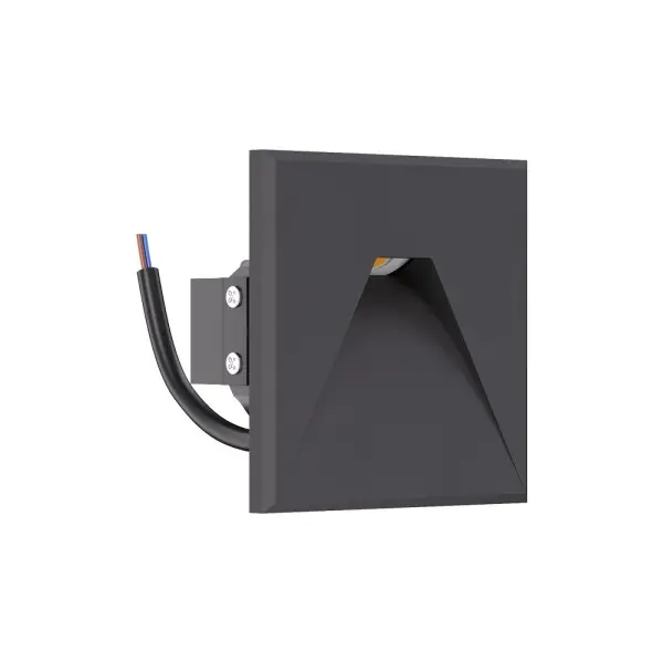 Светильник для подсветки лестницы/коридора Kloodi KDSL-RIKI SQ85X85 3W 3K 38D DG LED 210Lm IP44 антрацит - фото №2 Светильник для подсветки лестницы/коридора Kloodi KDSL-RIKI SQ85X85 3W 3K 38D DG LED 210Lm IP44 антрацит - фото №2