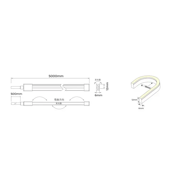 Гнучкий неон COLORS 24V-IP65 9,6W 280Lm 2300K 5м (NMS0612-SWW) - фото №2