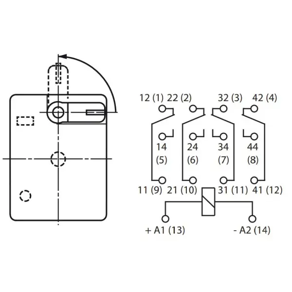 Электромеханическое реле ETI 002473007 ERM4-024DCL 4p - фото №2