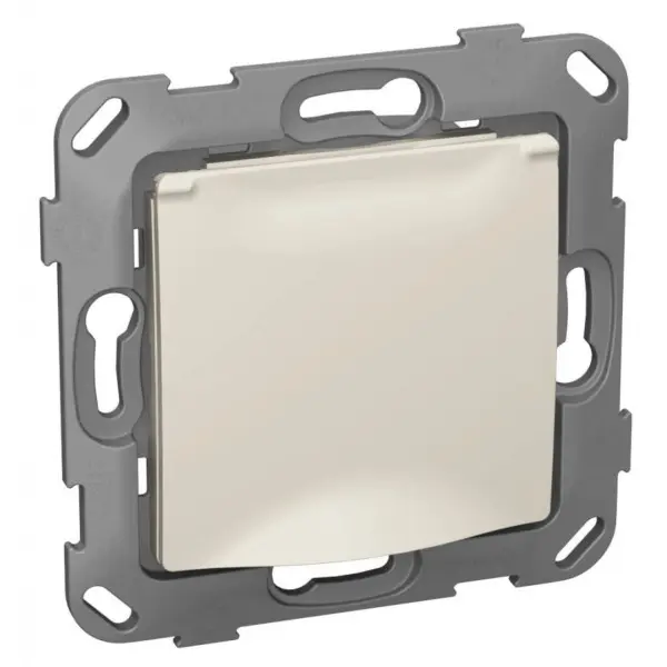 Механізм Schuko розетки Plank Electrotechnic Classic/Nordic (PLK0551131) IP44 з кришкою (слонова кістка)