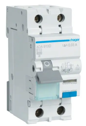 Дифференциальный автомат Hager ADA910D B 10A 1P+N 6кА 30мА А Дифференциальный автомат Hager ADA910D B 10A 1P+N 6кА 30мА А