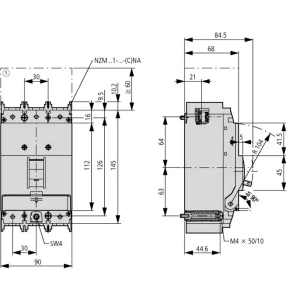 Автомат для защиты двигателя Eaton Moeller NZMN1-M100 - фото №1