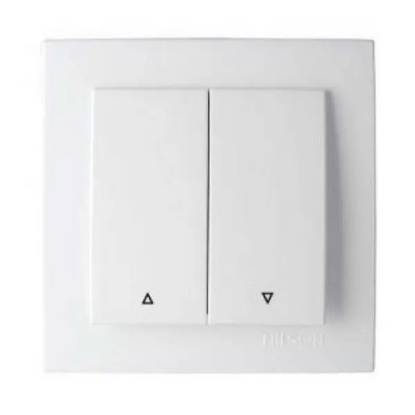 Вимикач Nilson Touran білий жалюзі 2-кл ( 24111011 )