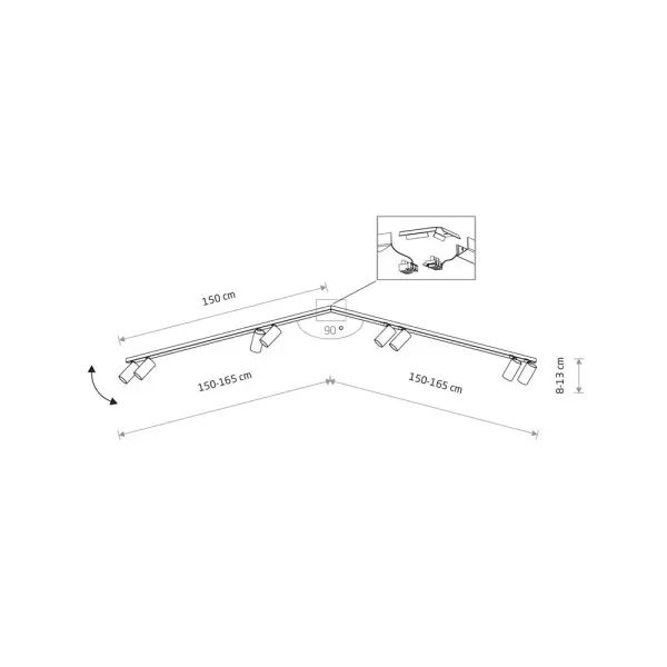 Светильник поворотный, спот Nowodvorski 7695 Mono Corner GU10 8x10W IP20 белый - фото №1 Светильник поворотный, спот Nowodvorski 7695 Mono Corner GU10 8x10W IP20 белый - фото №1