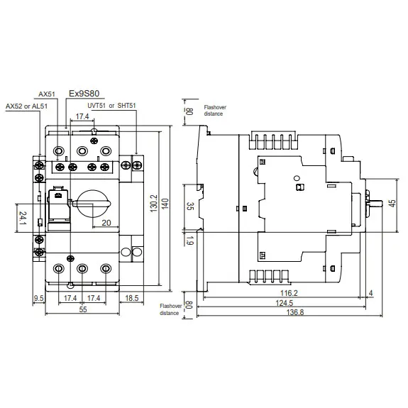 Автомат защиты двигателя NOARK Ex9S80A 63A EU 48-63A А расцепитель ТМ (113846) - фото №1 Автомат защиты двигателя NOARK Ex9S80A 63A EU 48-63A А расцепитель ТМ (113846) - фото №1