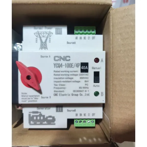 Устройство автоматического ввода резерва CNC YCQ4-100E 4Р 40A 400В (Б00046478) - фото №3