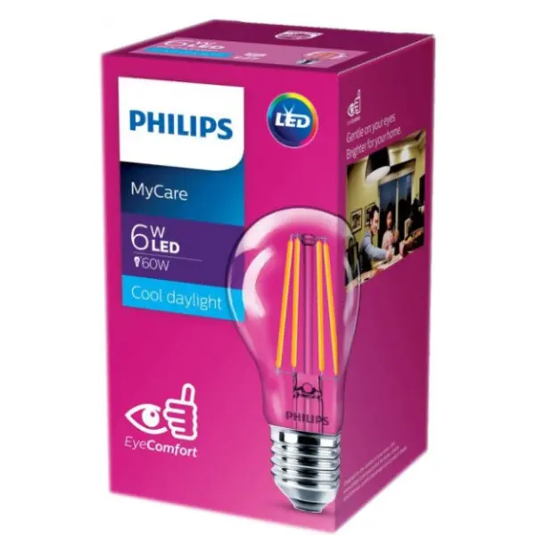 Світлодіодна лампа Philips 929001974608 LED Classic 865 CL NDAPR A60 E27 6Вт - фото №1 Світлодіодна лампа Philips 929001974608 LED Classic 865 CL NDAPR A60 E27 6Вт - фото №1
