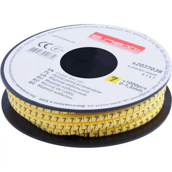 Кабельний маркер E.Next e.marker.stand.0.1.5.7 0-1,5 кв.мм 7 1000шт (s2037038)