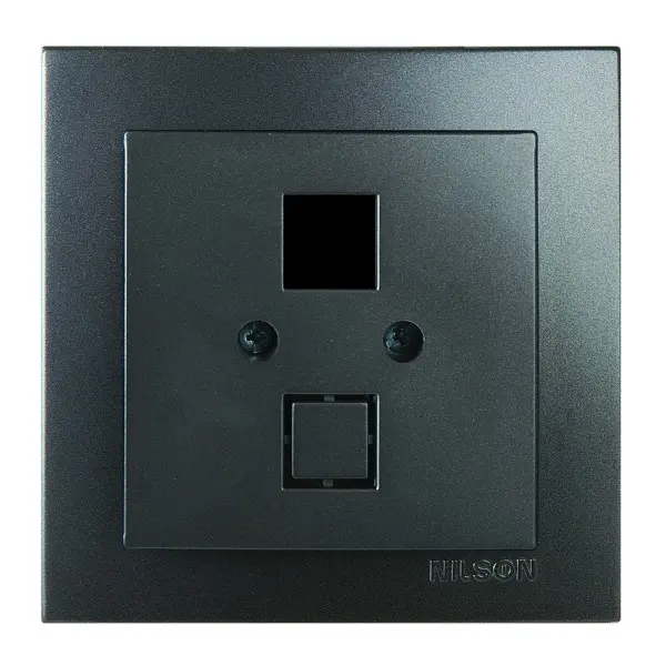 Розетка Nilson Touran антрацит комп'ютерна без модуля ( 24161042 )