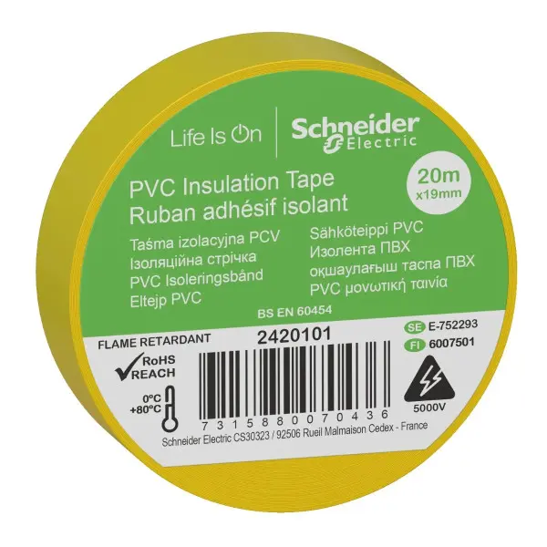 Изоляционная лента Schneider Electric 2420101 19ммх20м желтая