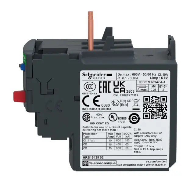 Теплове реле Schneider Electric LRD04 0,4-0,63A - фото №2
