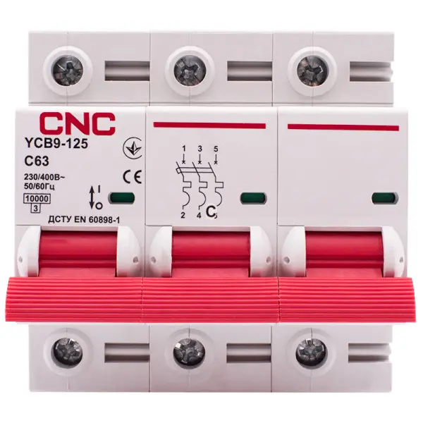 Автоматический выключатель CNC YCB9-125 3Р 63А 10kA C