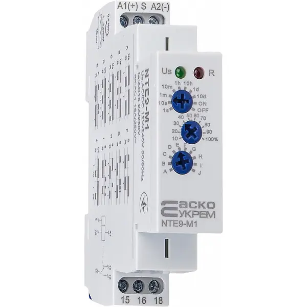 Багатофункціональне реле часу Аско-Укрем NTE9-M1 SPDT (A0010240005) Багатофункціональне реле часу Аско-Укрем NTE9-M1 SPDT (A0010240005)