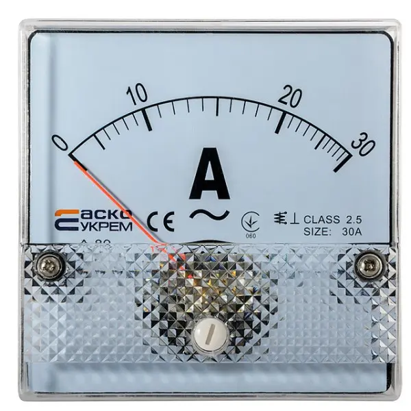 Амперметр прямого включення Аско-Укрем 30А АС 80х80мм (А-80) (A0190010054)