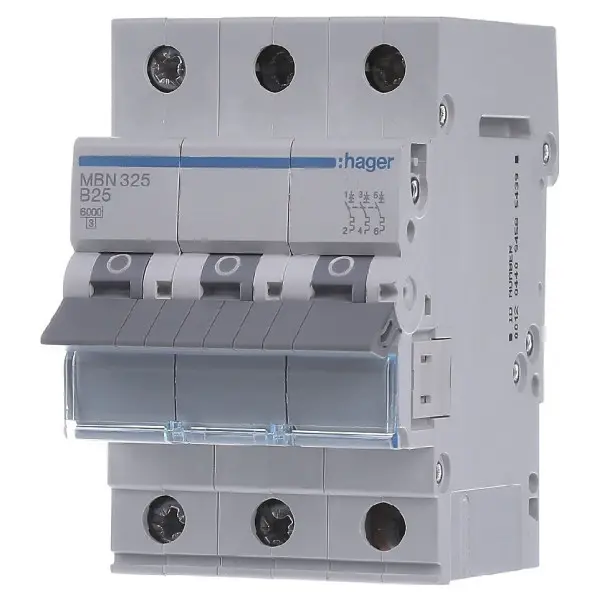 Автоматичний вимикач Hager MBN325 6кА B 25A 3P