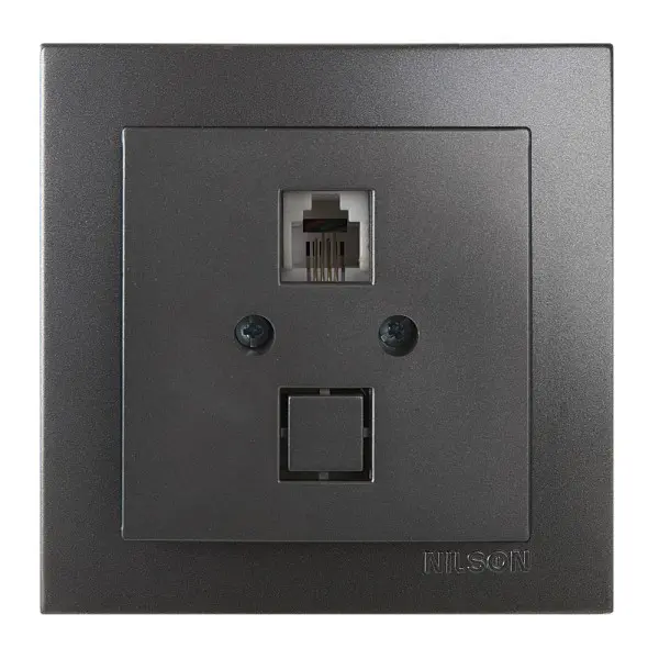 Розетка Nilson Touran антрацит телефонная ( 24161040 )