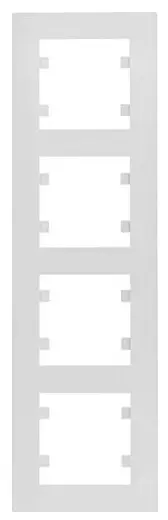 Вертикальна чотиримісна рамка Hager WL5640 Lumina-Intense 4X (біла)