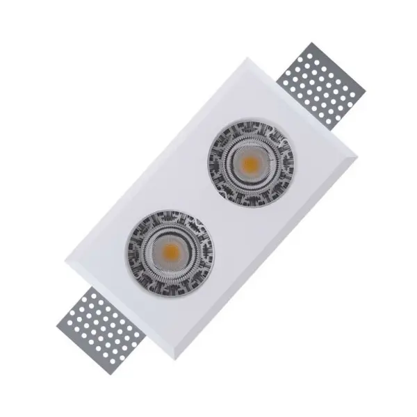 Гипсовый точечный врезной светильник Kloodi KD-GIPS SQ80x147 GU10 2x10W IP20 Wh - фото №2 Гипсовый точечный врезной светильник Kloodi KD-GIPS SQ80x147 GU10 2x10W IP20 Wh - фото №2