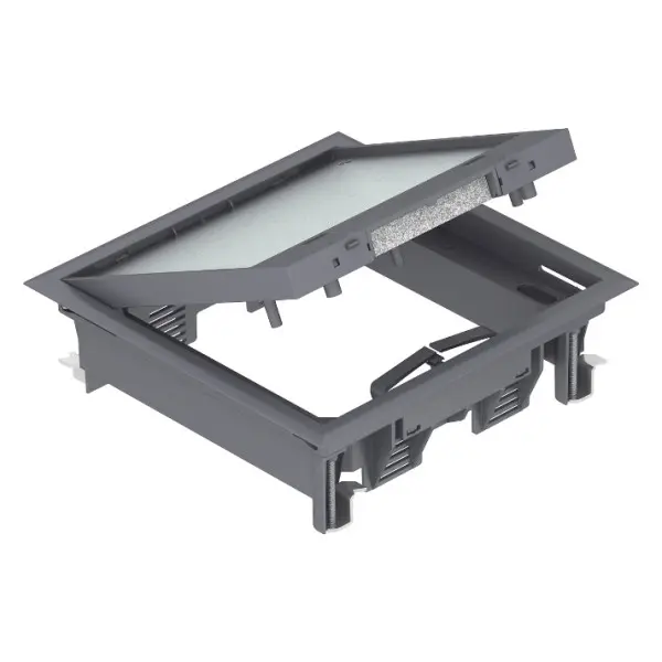 Розетковий люк OBO Bettermann (7405145) GES4 на 6 постів 45x45 200х200мм із блокуванням кришки (додатково 2х UT3)