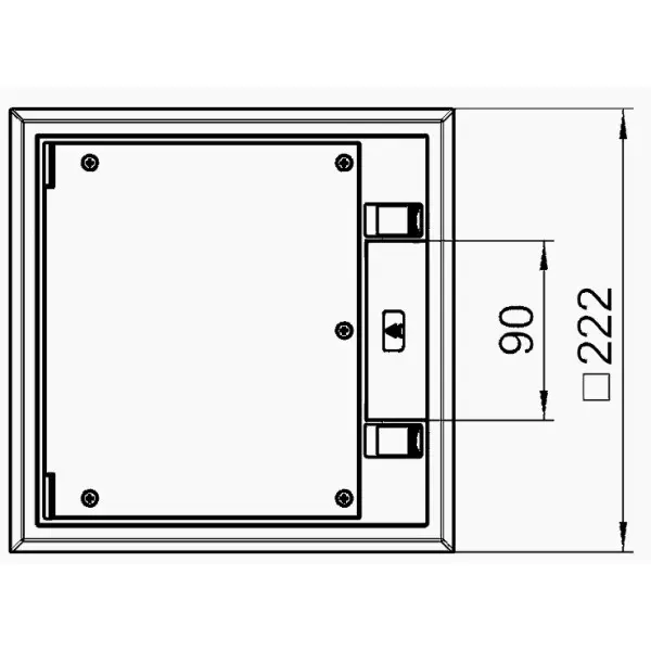 Розетковий люк OBO Bettermann (7405145) GES4 на 6 постів 45x45 200х200мм із блокуванням кришки (додатково 2х UT3) - фото №2