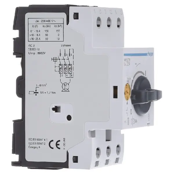 Автомат захисту двигуна 1,6-2,4А, 2,5м Hager - фото №1