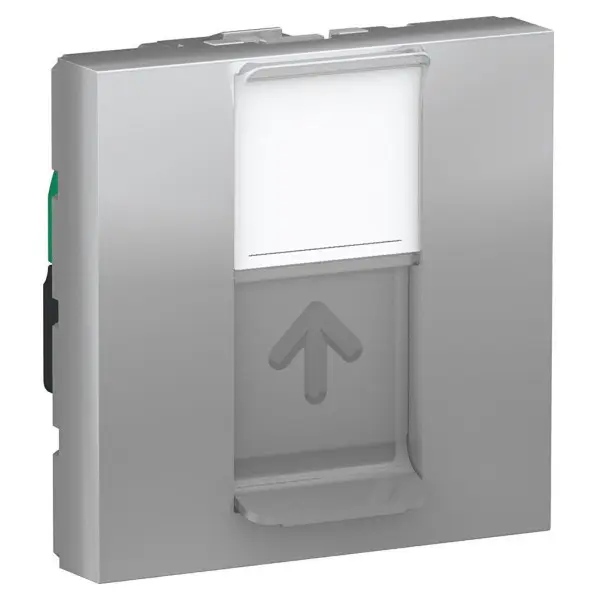 Одинарна комп'ютерна розетка Schneider Electric NU341130 RJ45 cat.5e UTP з полем для напису 2М (алюміній)