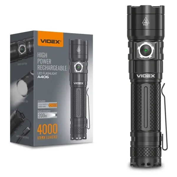 Світлодіодний портативний ліхтарик Videx 4000Лм 6500K (VLF-A406) - фото №1