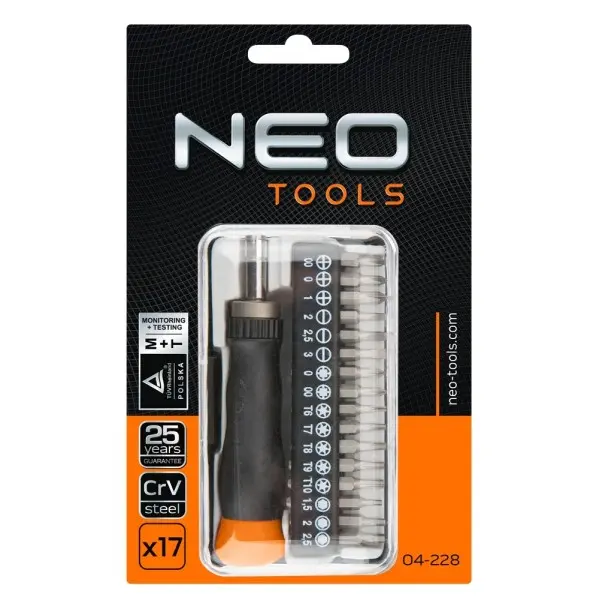 Набор прецизионных насадок с держателем Neo Tools 04-228 (17шт) - фото №1