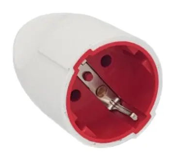 Посилене штепсельне гніздо Neomax з заземленням біле (NX1008)