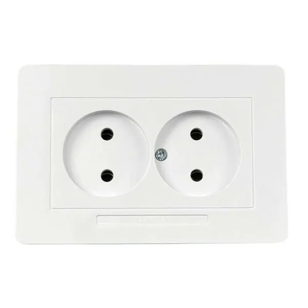 Розетка Nilson Selene біла 2-на без заземлення ( 23111024 )