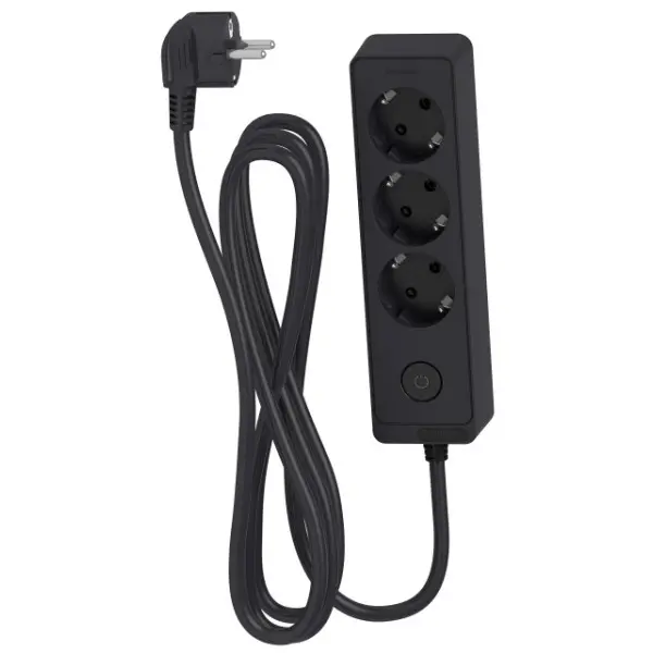 Тримісний подовжувач Schneider Electric ST9431B (1,5м) чорний Тримісний подовжувач Schneider Electric ST9431B (1,5м) чорний