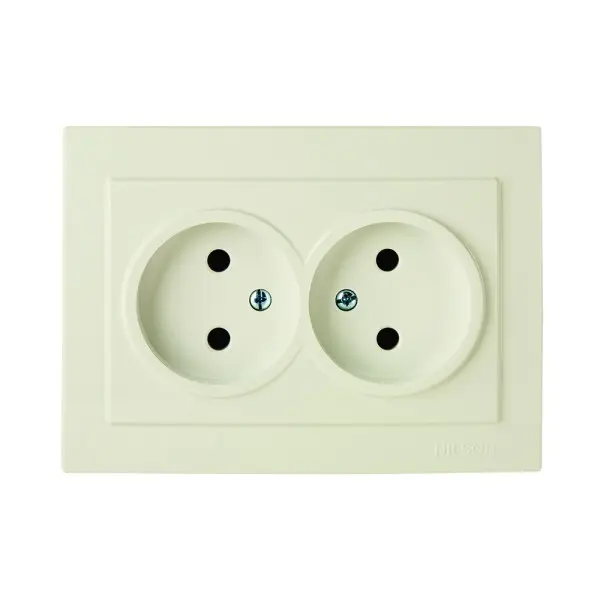 Розетка Nilson Touran кремовая 2-я без заземление ( 24121024 )