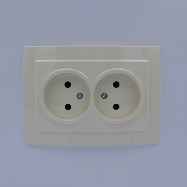 Розетка Nilson Touran кремовая 2-я без заземление ( 24121024 ) - фото №1