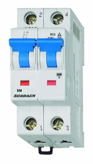 Автоматический выключатель Schrack BM418216 4,5кА 16А 2P х-ка B Автоматический выключатель Schrack BM418216 4,5кА 16А 2P х-ка B