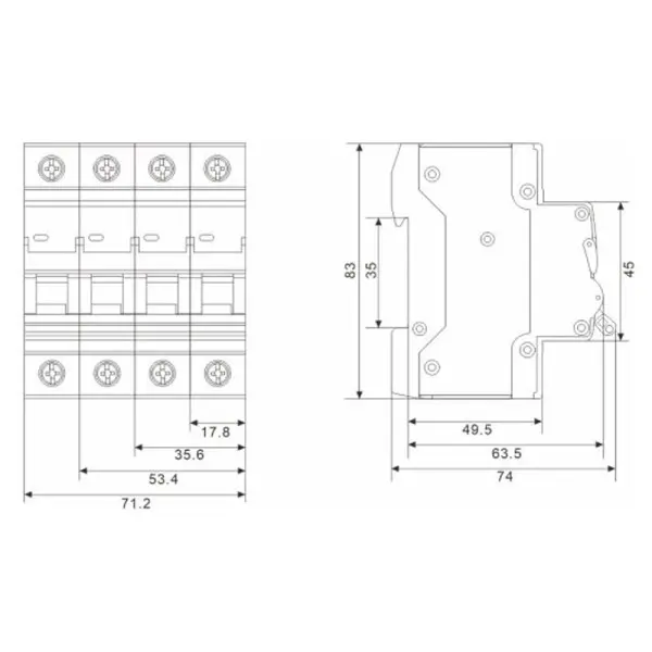 Модульный автоматический выключатель TOSUNlux TSB3-63 1P 40А C 6кА (6940151023746) - фото №1