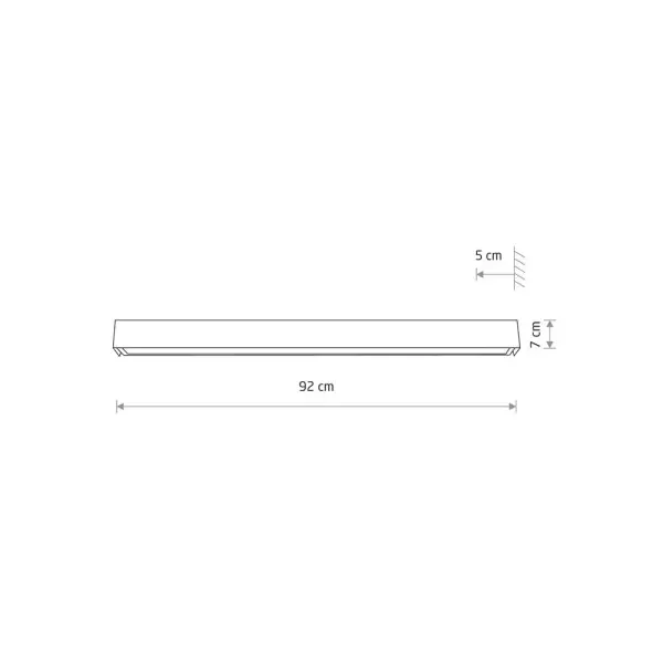 Бра, настінний світильник Nowodvorski 7561 Straight Wall LED T8LED 1x16W 3000K 2300Lm IP20 графітовий - фото №1