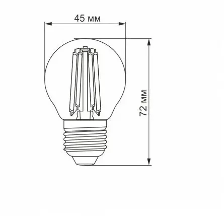 Светодиодная филаментная лампа Videx Filament G45F E27 6Вт 4100K (VL-G45F-06274) - фото №1