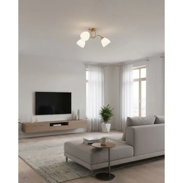 Люстра Italux PND-5643-3-HBR Lugano E27 3x40W IP20 латунна - фото №4