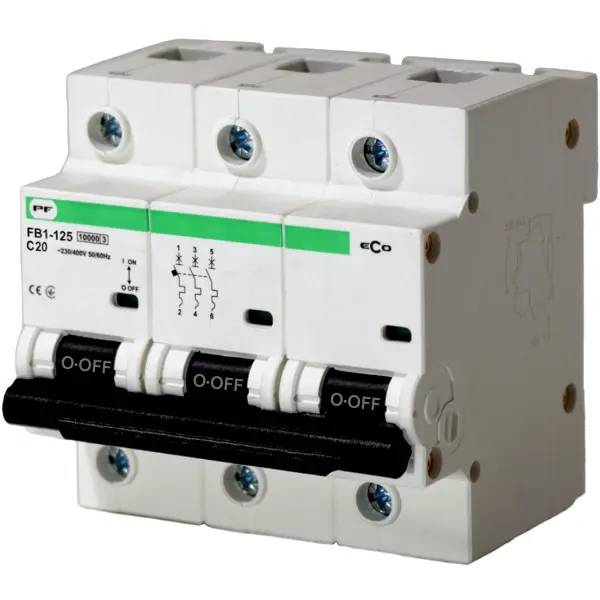 Автоматичний вимикач Promfactor ECO FB1-125 3P C 20A 10кА (FB1C30020)