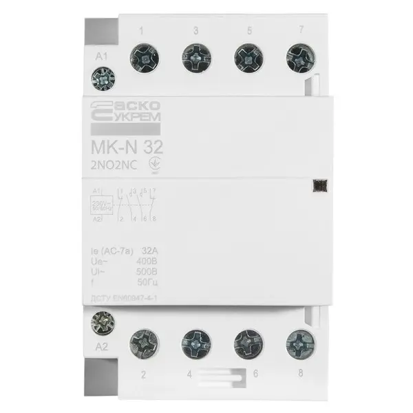 Модульный контактор Аско-Укрем MK-N 4P 32A 2NO+2NC (A0040030035) - фото №1 Модульный контактор Аско-Укрем MK-N 4P 32A 2NO+2NC (A0040030035) - фото №1
