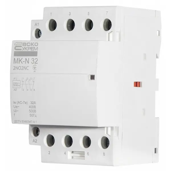 Модульный контактор Аско-Укрем MK-N 4P 32A 2NO+2NC (A0040030035) - фото №3 Модульный контактор Аско-Укрем MK-N 4P 32A 2NO+2NC (A0040030035) - фото №3