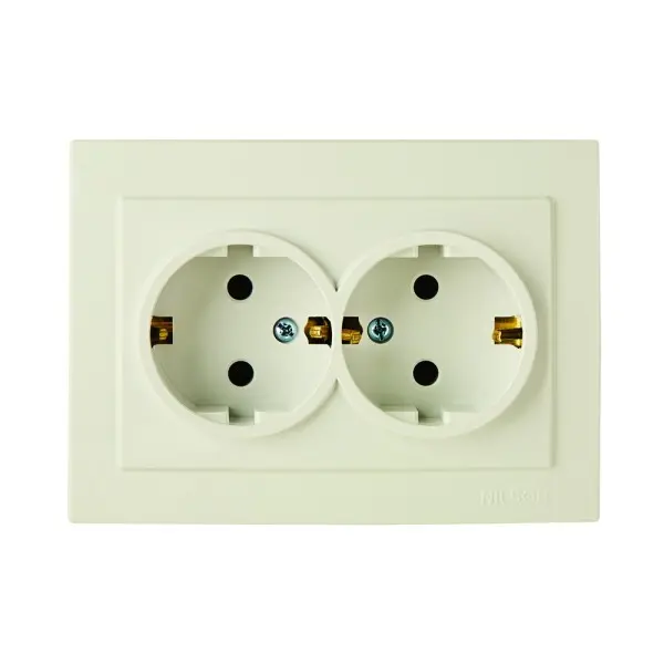 Розетка Nilson Touran кремова 2-на з заземленням ( 24121025 )