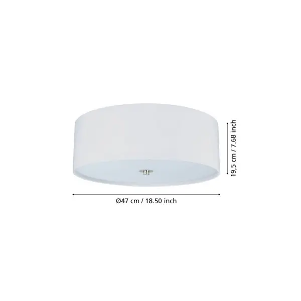 Світильник стельовий Eglo 94918 Pasteri E27 3x60W IP20 білий - фото №4